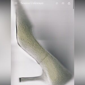 Source Unknown 🩰 FAUX-FUR SHEARLING HEELS, SAGE